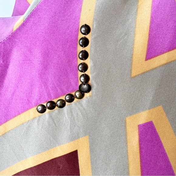 Antik Batik Silk Drop Waist Boho Lilac Shift Dress Size Medium - Picture 11 of 12